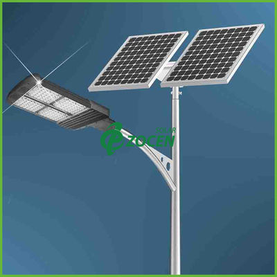 112W 14400LM 6500K Solar Panel Street Lights For Main Road 12M Pole