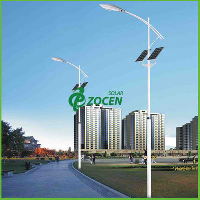 112W 14400LM 6500K Solar Panel Street Lights For Main Road 12M Pole