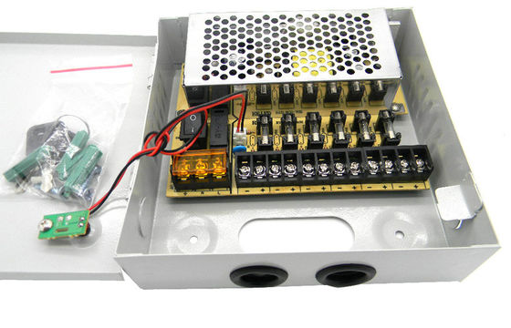 9 Channel CCTV Camera Power Supply , 12V 5Amps CCTV Power Supply Box